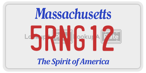 5RNG12 license plate in Massachusetts