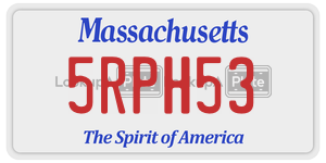 5RPH53  license plate in MA
