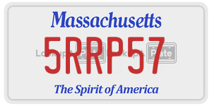 5RRP57 license plate in Massachusetts