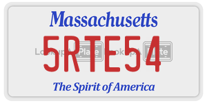 5RTE54  license plate in MA