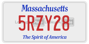 5RZY28 license plate in Massachusetts