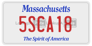 5SCA18 license plate in Massachusetts