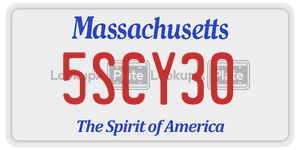 5SCY30 license plate in Massachusetts