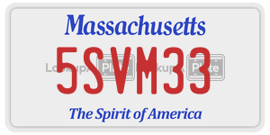 5SVM33  license plate in MA