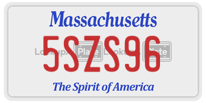 5SZS96 license plate in Massachusetts