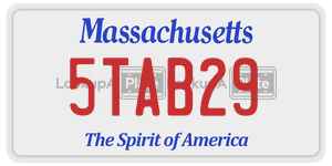 5TAB29 license plate in Massachusetts