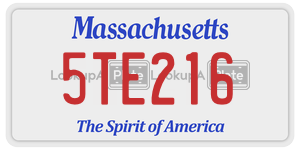 5TE216 license plate in Massachusetts