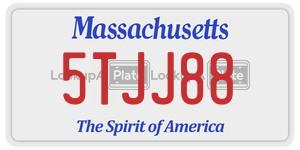 5TJJ88 license plate in Massachusetts