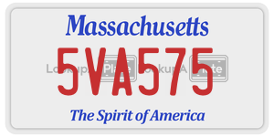 5VA575 license plate in Massachusetts