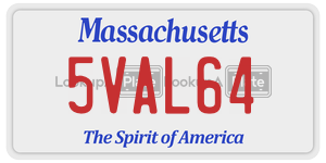5VAL64  license plate in MA