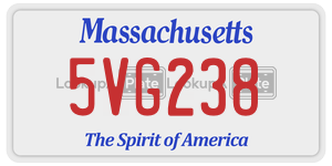 5VG238 license plate in Massachusetts