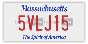 5VLJ15  license plate in MA