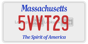 5VVT29 license plate in Massachusetts