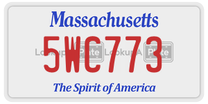 5WC773  license plate in MA