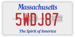 5WDJ87  license plate in MA