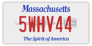 5WHV44 license plate in Massachusetts