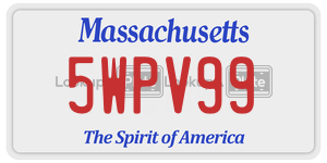 5WPV99 license plate in Massachusetts