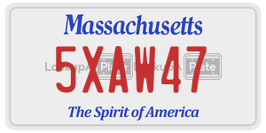 5XAW47 license plate in Massachusetts