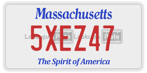 5XEZ47 license plate in Massachusetts