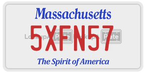 5XFN57  license plate in MA