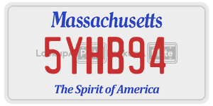 5YHB94 license plate in Massachusetts