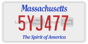 5YJ477 license plate in Massachusetts