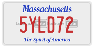 5YLD72 license plate in Massachusetts
