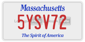 5YSV72  license plate in MA