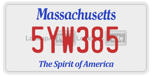5YW385 license plate in Massachusetts
