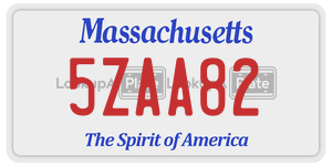 5ZAA82  license plate in MA