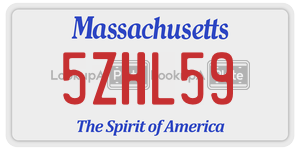 5ZHL59 license plate in Massachusetts