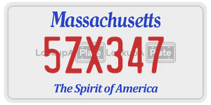 5ZX347 license plate in Massachusetts