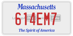 614EM7 license plate in Massachusetts