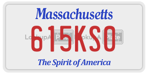 615KS0 license plate in Massachusetts