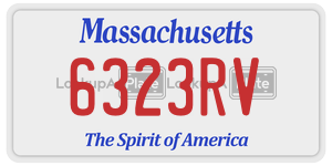 6323RV  license plate in MA