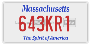 643KR1 license plate in Massachusetts