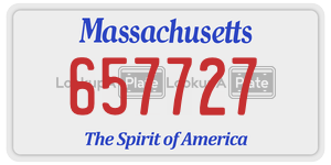 657727 license plate in Massachusetts