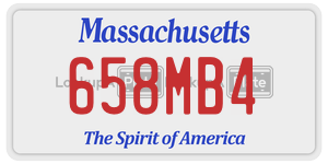 658MB4 license plate in Massachusetts