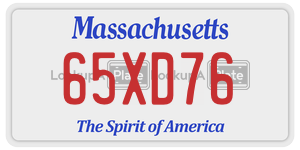 65XD76  license plate in MA