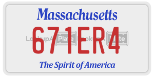 671ER4  license plate in MA