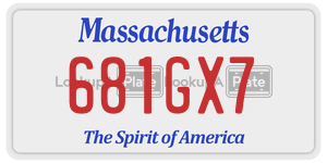 681GX7  license plate in MA