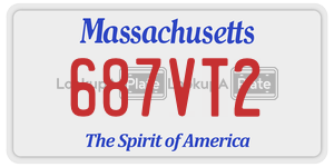 687VT2 license plate in Massachusetts