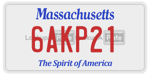 6AKP21 license plate in Massachusetts