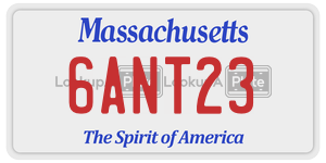 6ANT23  license plate in MA