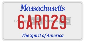 6ARD29  license plate in MA