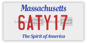 6ATY17  license plate in MA