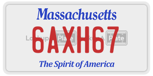 6AXH67  license plate in MA