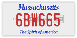6BW665  license plate in MA