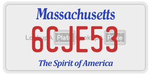 6CJE53  license plate in MA