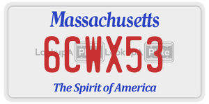 6CWX53  license plate in MA